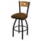 Holland Bar Stool Co 25" Swivel Counter Stool, Black Wrinkle, Med Back, Canter Thatch Seat 83025BWMedMplB001 - alternate 1